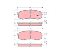 Plaquettes de frein GDB3110 TRW pour TOYOTA MITSUBISHI
