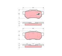 Plaquettes de frein GDB3113 TRW pour HONDA CRX III CIVIC V Hatchback