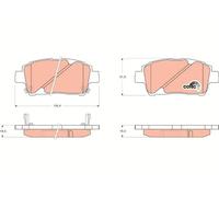 Plaquettes de frein GDB3242 TRW pour TOYOTA YARIS YARIS VERSO CELICA Coupé