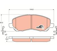 Plaquettes de frein GDB3287 TRW pour MITSUBISHI DODGE JEEP PEUGEOT CITROËN