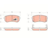 Plaquettes de frein GDB3370 TRW pour HYUNDAI KIA