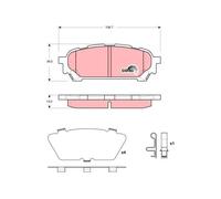 Plaquettes de frein GDB3395 TRW pour SUBARU IMPREZA Break FORESTER