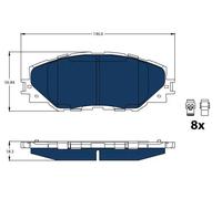 Plaquettes de frein GDB3424BTE TRW pour TOYOTA PRIUS PLUS AURIS AURIS Break