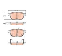 Plaquettes de frein GDB3454 TRW pour ASTON MARTIN TOYOTA SUBARU LEXUS