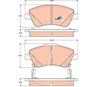 Plaquettes de frein GDB3481 TRW pour TOYOTA AURIS COROLLA A trois volumes