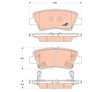 Plaquettes de frein GDB3494 TRW pour HYUNDAI KIA SSANGYONG