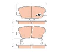 Plaquettes de frein GDB3499 TRW pour KIA HYUNDAI