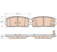 Plaquettes de frein GDB3566 TRW pour OPEL CHEVROLET