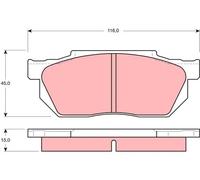 Plaquettes de frein GDB358 TRW pour HONDA PRELUDE II CRX I CIVIC VI Fastback