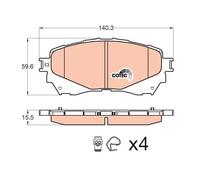 Jeu de plaquettes de frein TRW GDB3580, avant