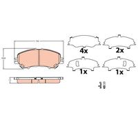 TRW Plaquettes de frein GDB3622 – Kit de 4 pour Nissan QASHQAI II (J11, J11_) 2013 – Essieu Avant