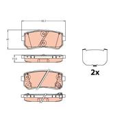 TRW Plaquettes de frein GDB3636 - Kit de 4 pour Kia Sportage IV (QL, QLE) 2015-2022 Essieu arrière