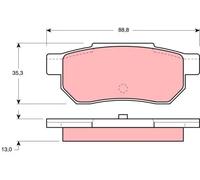 Plaquettes de frein GDB775 TRW pour HONDA CRX II CIVIC V A trois volumes