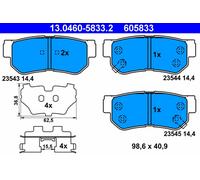 PLAQUETTES DE FREIN HYUNDAI T. ELANTRA/GETZ/TRAJET/TUCSON 01-
