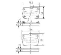 Plaquettes de frein J3612020 NIPPARTS pour TOYOTA RAV 4 II
