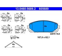 PLAQUETTES DE FREIN JEEP P. CHEROKEE 2.0-2.2 CRD/2.4-3.2 4X4 13- GR 18.8