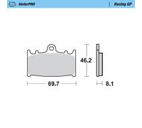 PLAQUETTES DE FREIN KH158 SINTER METAL RACING : 12 (SINTERPRO SERIES RACING GP)