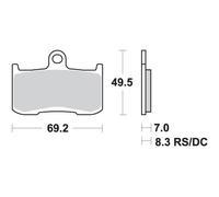 PLAQUETTES DE FREIN KH347 RACING DUAL CARBON COLOUR BLACK CONVIENT POUR : KAWASA