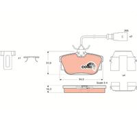 Plaquettes de Frein Kit, à Disque Axial Arrière pour Ford VW Seat Alhambra C