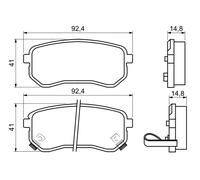 Plaquettes de Frein Kit, à Disque Axial Arrière pour Hyundai Kia i10 Picanto,