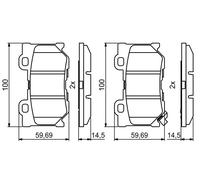 Plaquettes de Frein Kit, à Disque Axial Arrière pour Infiniti Nissan 370Z Fx (
