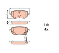 Plaquettes de Frein Kit, à Disque Axial Arrière pour Mercedes-Benz Classe X