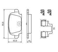 Plaquettes de Frein Kit, à Disque Axial Arrière pour Opel Vauxhall Combo Com (