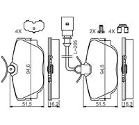 Plaquettes de Frein Kit, à Disque Axial Arrière pour VW Californie Liquidation