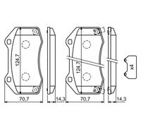 Plaquettes de Frein Kit, à Disque Axial Avant pour Abarth Opel Vauxhall 124