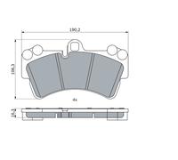 Plaquettes de Frein Kit, à Disque Axial Avant pour Audi Porsche VW Volkswagen