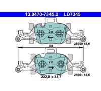 Plaquettes de Frein Kit, à Disque Axial Avant pour BMW 2 3 4 5 6 7 i4 X3 X4