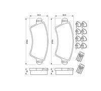 Plaquettes de Frein Kit, à Disque Axial Avant pour Citroen Citroën Peugeot 206