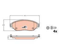 Plaquettes de Frein Kit, à Disque Axial Avant pour Fiat Nissan Opel - Renault