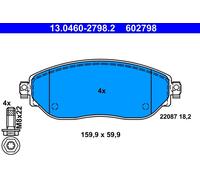 Plaquettes de Frein Kit, à Disque Axial Avant pour Fiat Nissan Opel Renault,