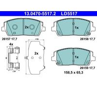Plaquettes de Frein Kit, à Disque Axial Avant pour Hyundai Kia Santa Fe Sor