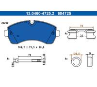 Plaquettes de Frein Kit, à Disque Axial Avant pour Mercedes-Benz VW Crafter