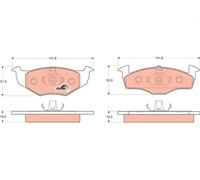 Plaquettes de Frein Kit, à Disque Axial Avant pour Seat Cordoba VW Golf Ibi En