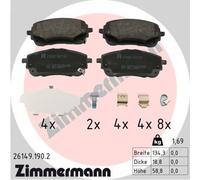 Plaquettes de Frein Kit, à Disque Axial Avant pour Suzuki Toyota Corolla Kombi