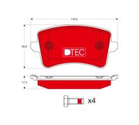 1x Kit de plaquettes de frein, frein à disque TRW GDB1765DTE convient pour