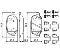Plaquettes de Frein Kit, Frein à Disque Axial Arrière pour Fiat Panda Van ,