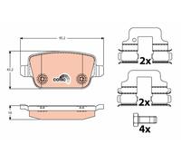 Plaquettes de Frein Kit, Frein à Disque Axial Arrière pour Ford Australie Vol