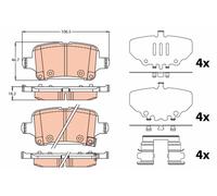 Plaquettes de Frein Kit, Frein à Disque Axial Arrière pour Opel Vauxhall