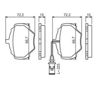 BOSCH - Jeu de 4 plaquettes de frein 0 986 424 267 - Réf. 0986424267