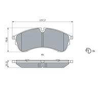 Plaquettes de frein Low-Metallic 0 986 424 930 BOSCH pour VW MAN