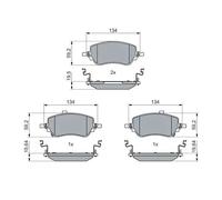 Bosch Plaquettes de frein 0 986 460 015 (BP2634) Essieu avant ECE-R90-1 Jeu de 4