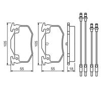 Bosch Plaquettes de frein Jeu de 4 0 986 466 350 Réf. 0986466350