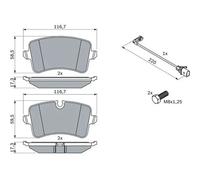 Bosch Kit de plaquettes de frein 0 986 494 488 – Frein à disque arrière pour Audi, Porsche – 1x