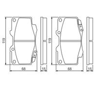 Bosch Plaquettes de frein 0 986 494 497 pour Toyota Hilux VII Pick-up