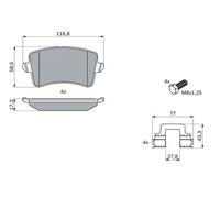Bosch - Jeu de plaquettes de frein 0 986 494 733 - arrière