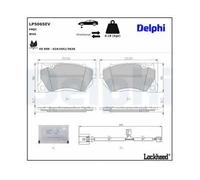 Plaquettes de frein Low-Metallic LP5065EV DELPHI pour PORSCHE TAYCAN